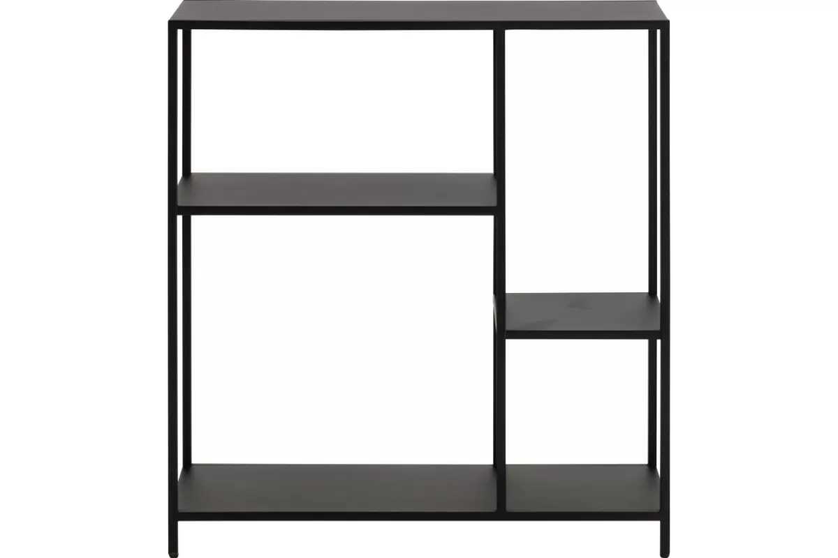 Miliboo Bibliotecas & Estanterías | Bibliotecas & Estanterías-Consola moderna en metal negro L80 cm PODIUM