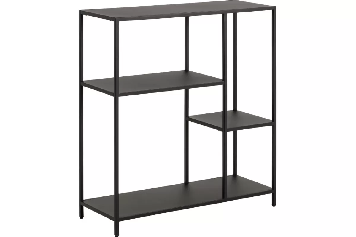 Miliboo Bibliotecas & Estanterías | Bibliotecas & Estanterías-Consola moderna en metal negro L80 cm PODIUM