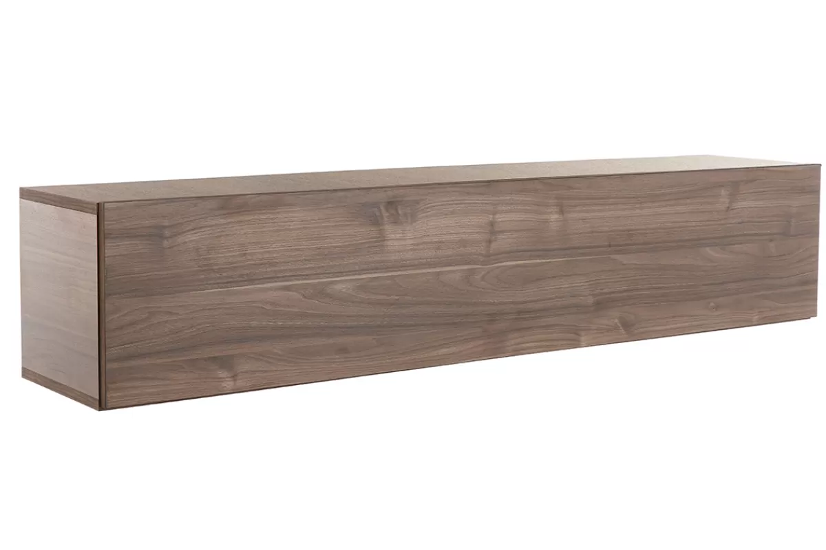 Miliboo Bibliotecas & Estanterías | Bibliotecas & Estanterías-Elemento de pared TV horizontal acabado nogal ETERNEL