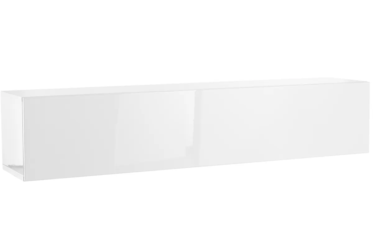 Miliboo Bibliotecas & Estanterías | Bibliotecas & Estanterías-Elemento de pared TV horizontal lacado blanco brillante ETERNEL