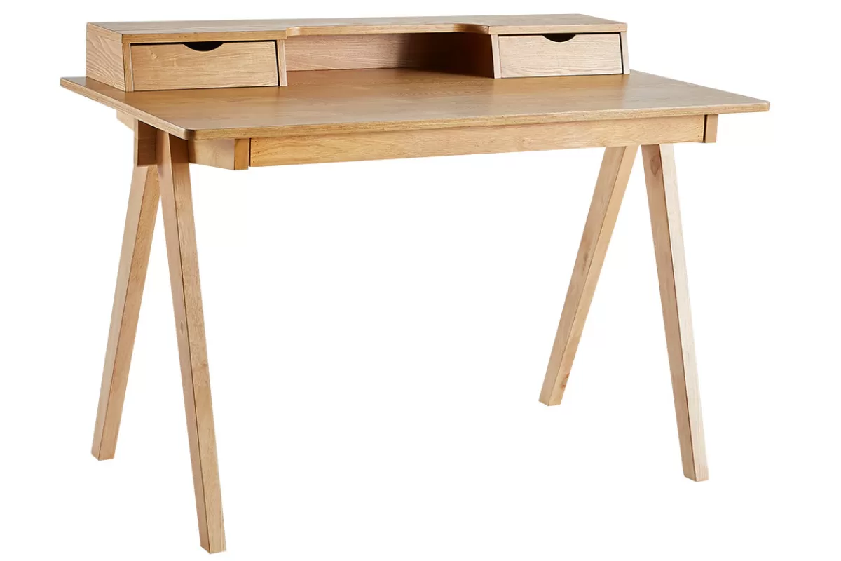 Miliboo Escritorio Design-Escritorio con almacenaje de madera clara 120 cm PULITO