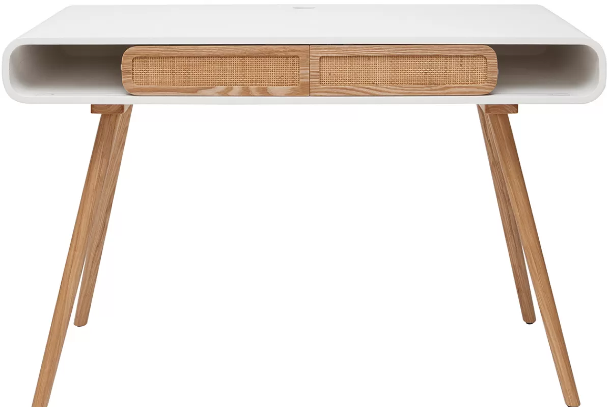 Miliboo Escritorio Design-Escritorio con puertas correderas y rejilla L120 cm OLYMPE
