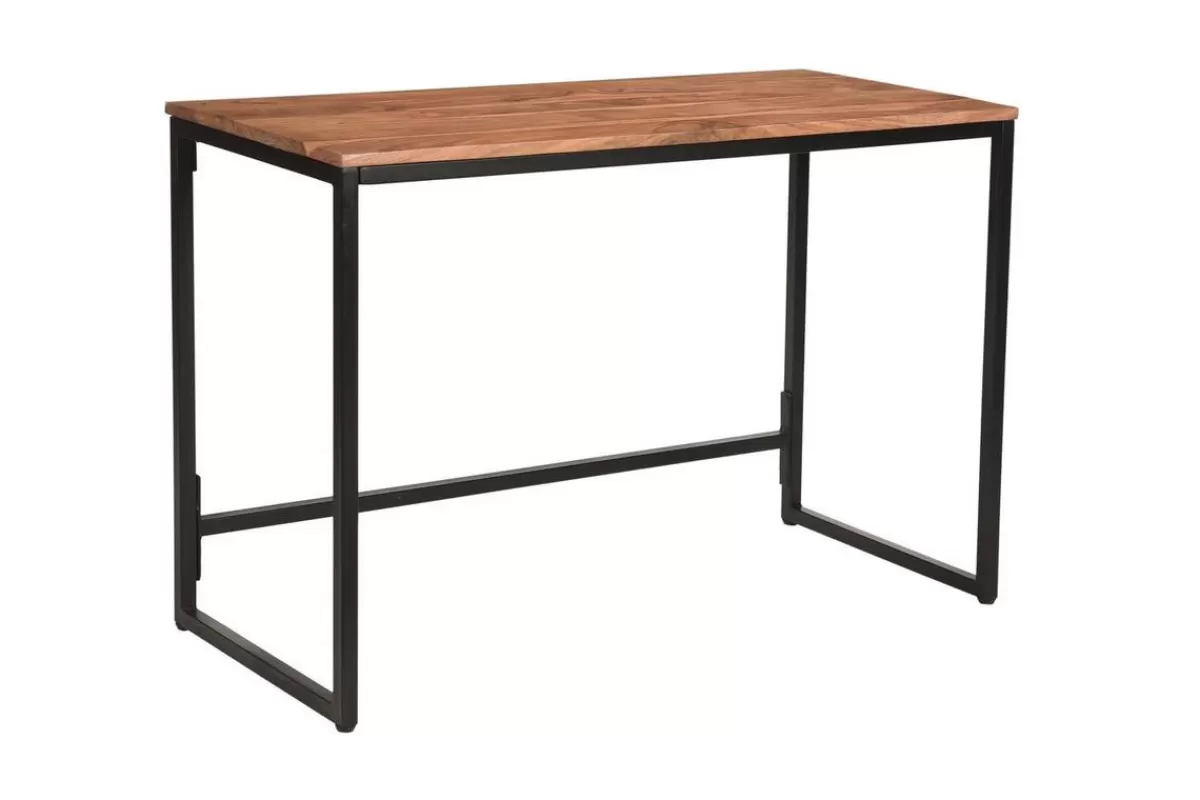 Miliboo Escritorio Design-Escritorio de acacia maciza y metal HOORN