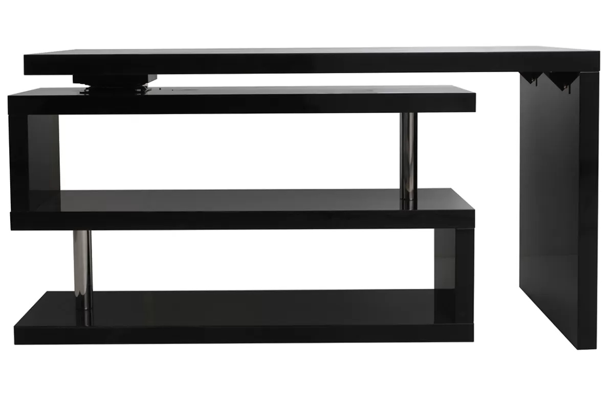 Miliboo Escritorio Design-Escritorio de diseño negro lacado MAX