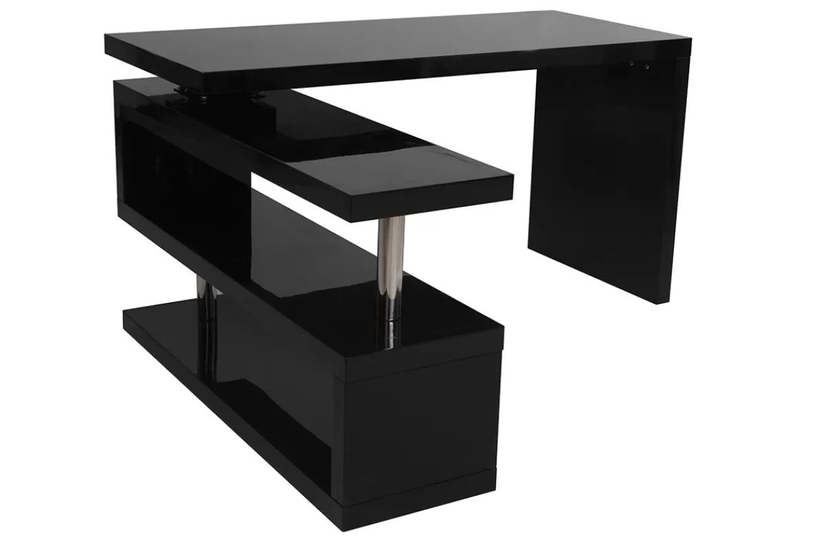 Miliboo Escritorio Design-Escritorio de diseño negro lacado MAX