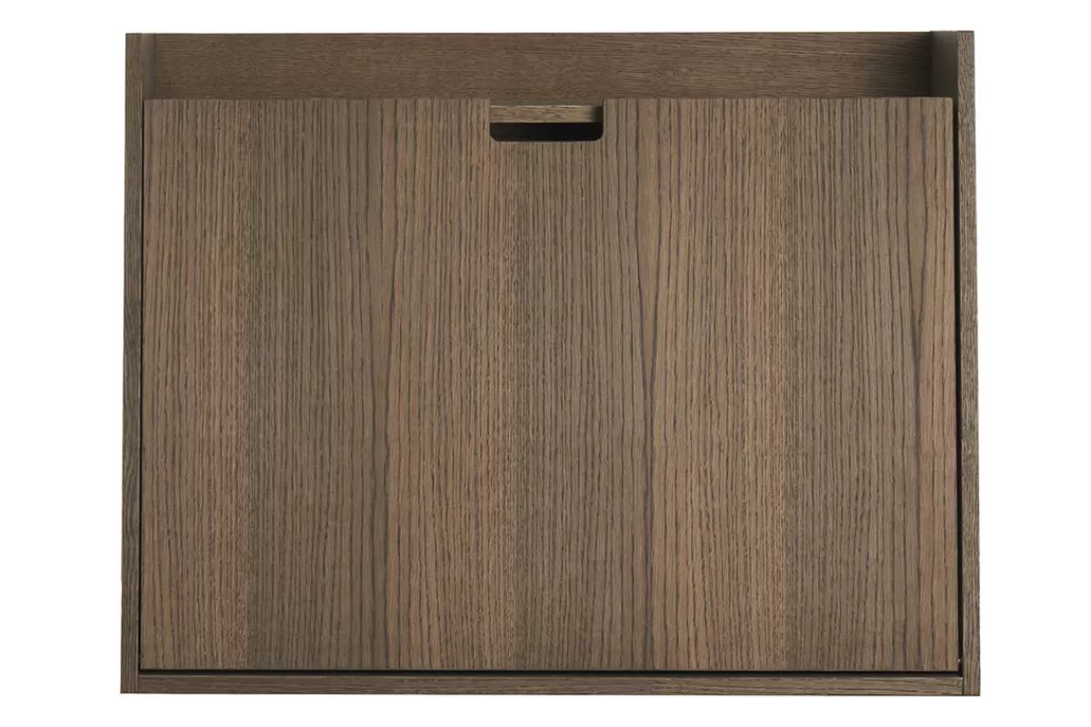 Miliboo Escritorio Design-Escritorio de pared vintage con cajonera de madera oscura 78 cm GABIN