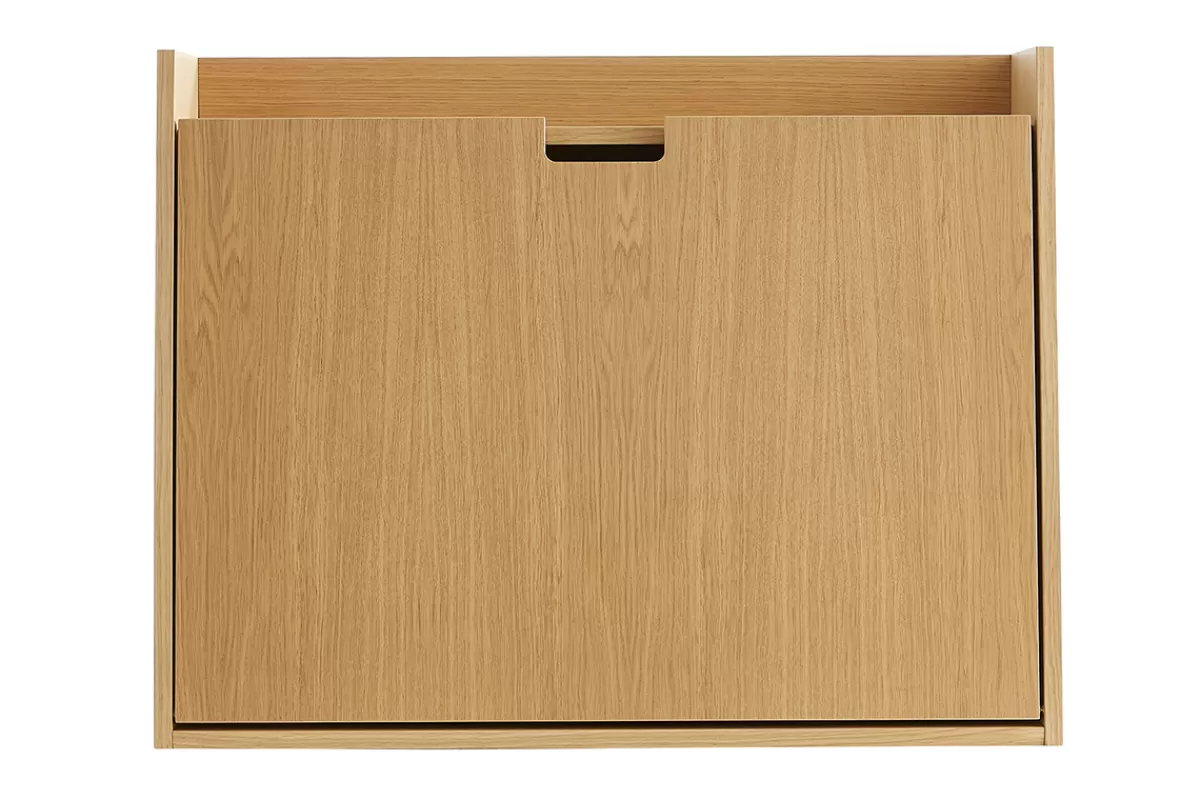 Miliboo Escritorio Design-Escritorio de pared vintage de roble con cajonera 78 cm GABIN