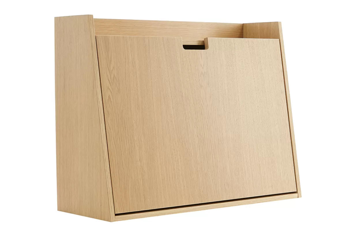 Miliboo Escritorio Design-Escritorio de pared vintage de roble con cajonera 78 cm GABIN