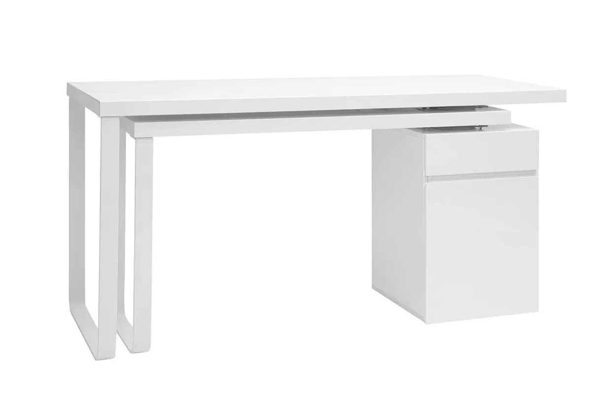 Miliboo Escritorio Design-Escritorio diseño amovible blanco brillante VOXY