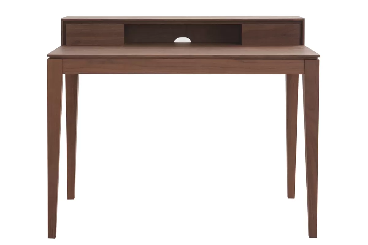 Miliboo Escritorio Design-Escritorio moderno con almacenaje madera nogal SEKRET