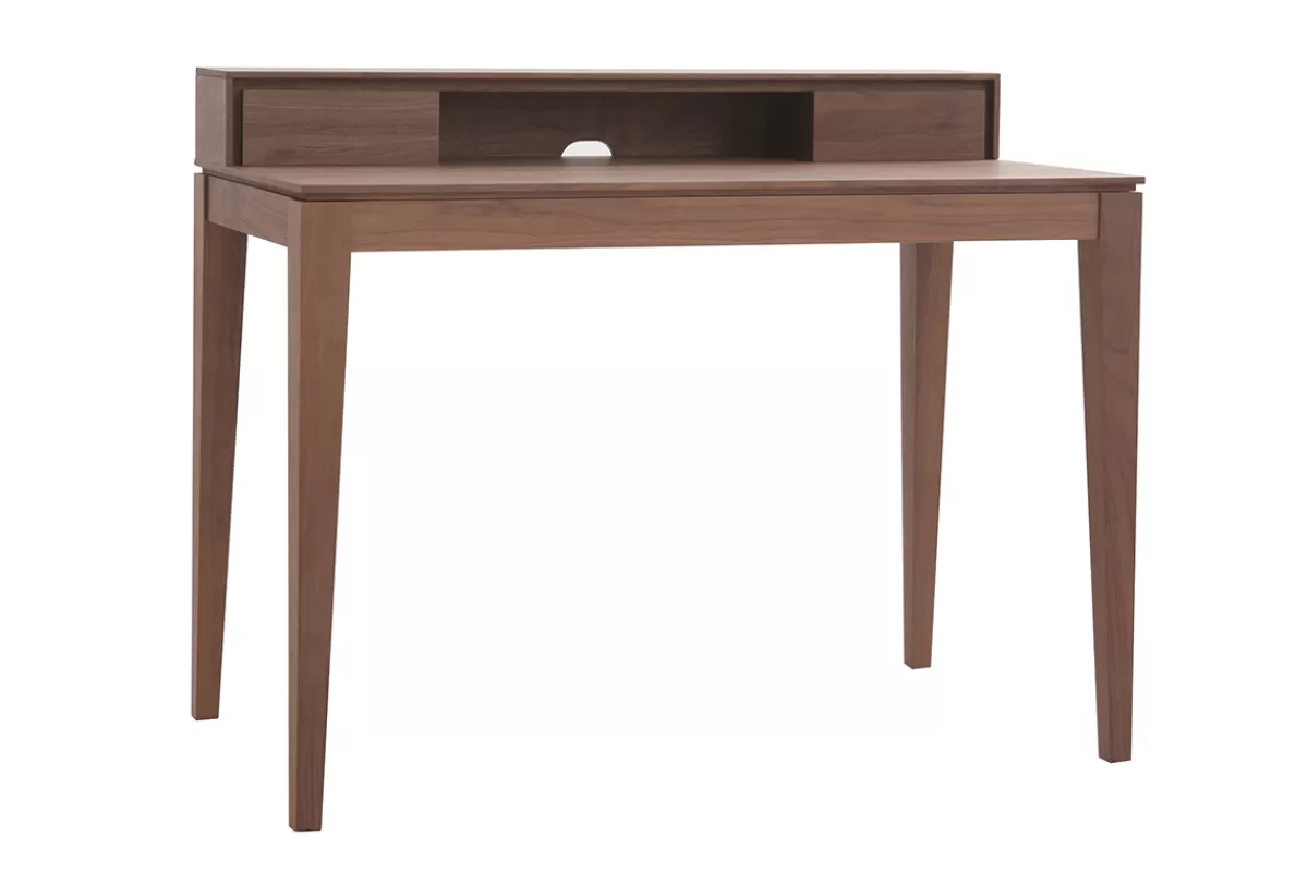 Miliboo Escritorio Design-Escritorio moderno con almacenaje madera nogal SEKRET
