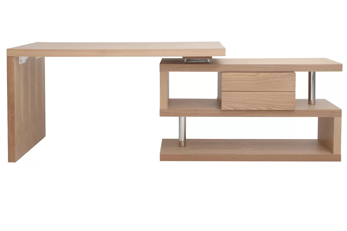 Miliboo Escritorio Design-Escritorio moderno modular con almacenaje 2 cajones amovible madera MAX