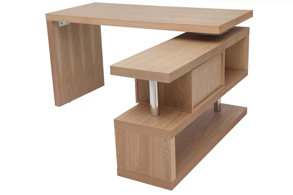 Miliboo Escritorio Design-Escritorio moderno modular con almacenaje 2 cajones amovible madera MAX
