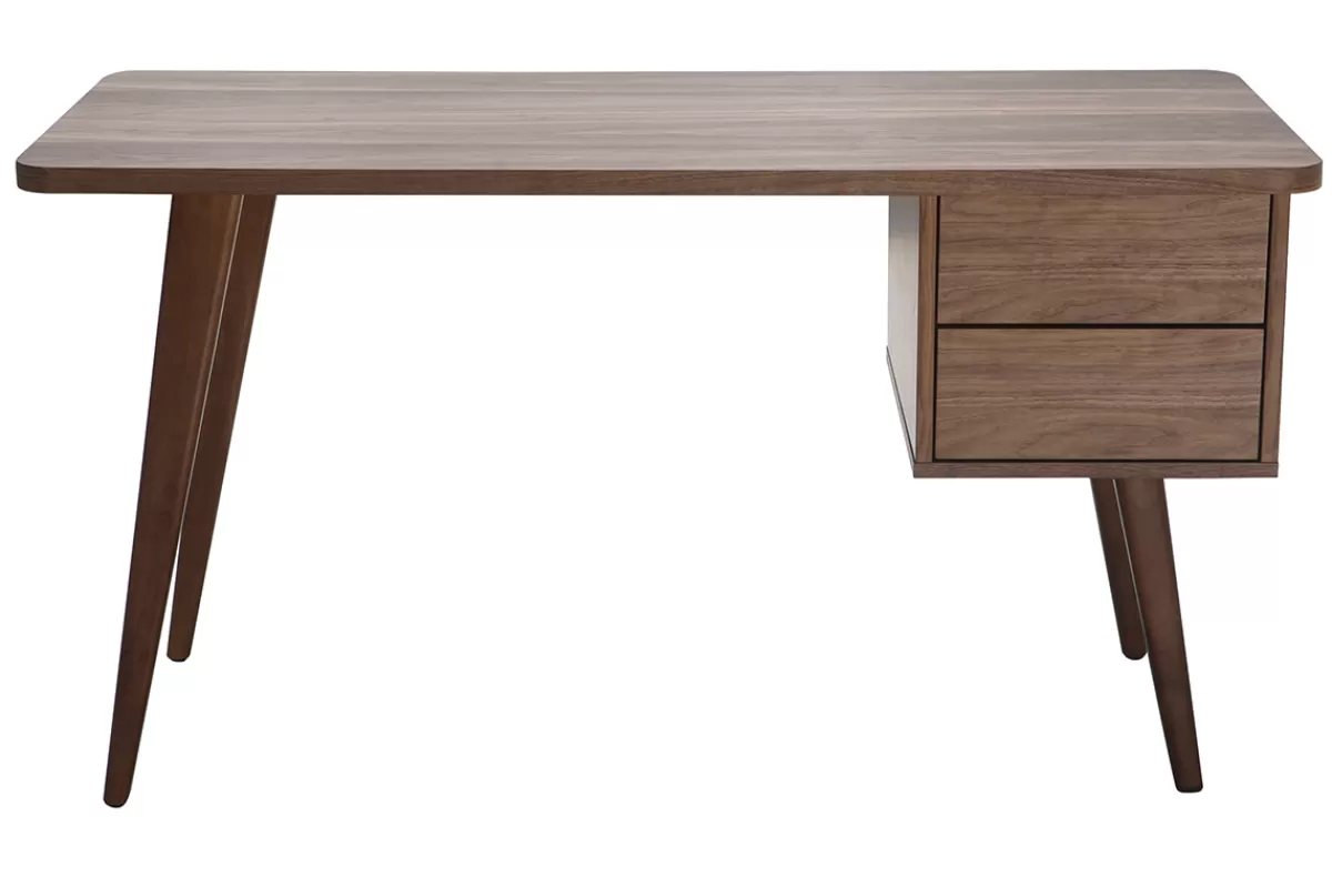 Miliboo Escritorio Design-Escritorio nogal L140 cm FIFTIES