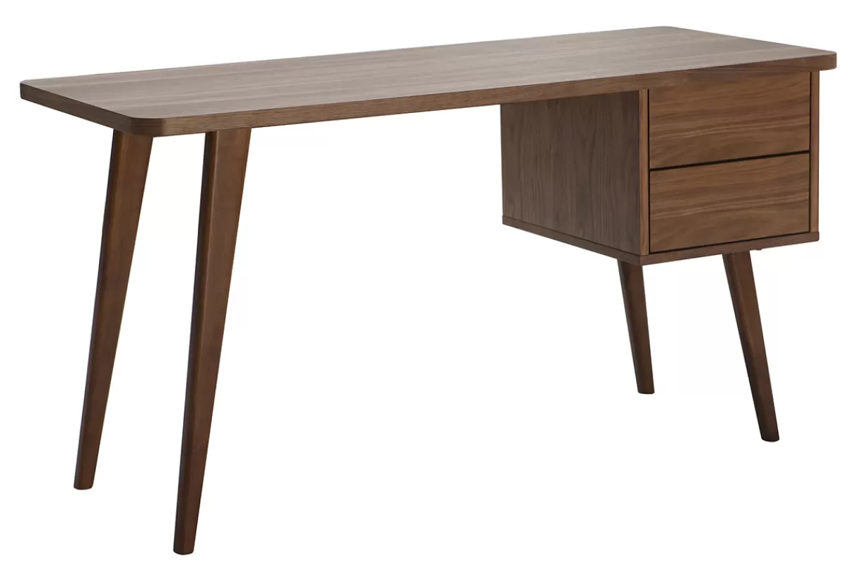 Miliboo Escritorio Design-Escritorio nogal L140 cm FIFTIES