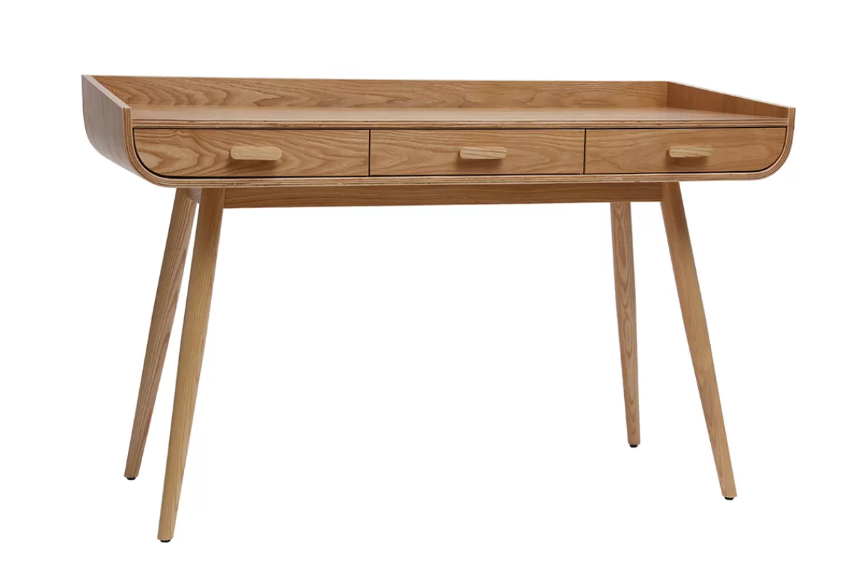 Miliboo Escritorio Design-Escritorio nórdico madera clara HALLEN