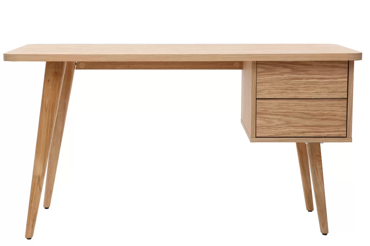 Miliboo Escritorio Design-Escritorio roble L140 cm FIFTIES