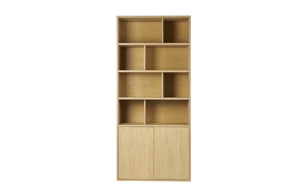 Miliboo Bibliotecas & Estanterías | Bibliotecas & Estanterías-Estantería acabado de madera clara de roble 92 cm - NAGANO