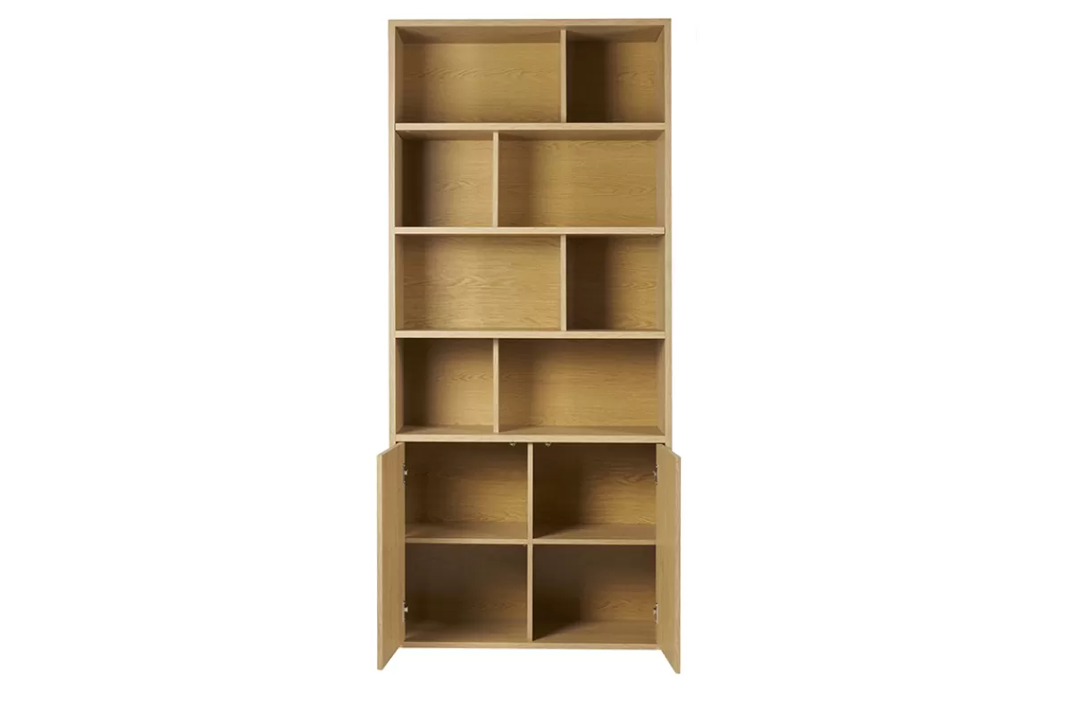 Miliboo Bibliotecas & Estanterías | Bibliotecas & Estanterías-Estantería acabado de madera clara de roble 92 cm - NAGANO