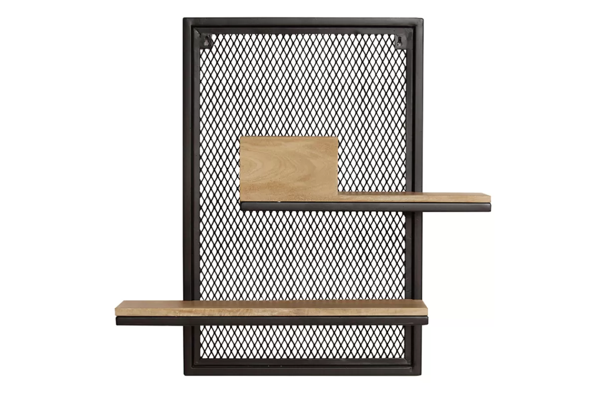 Miliboo Estantería-Estantería de pared doble en metal y mango macizo A60 cm RACK