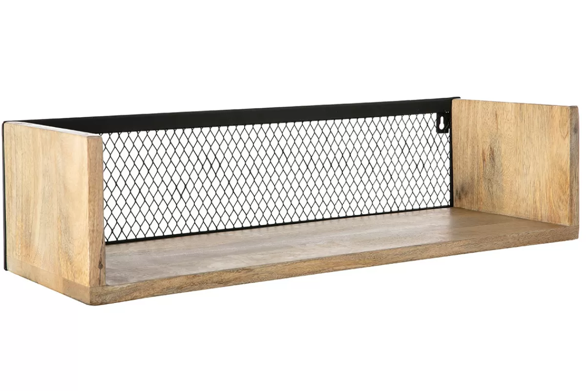 Miliboo Bibliotecas & Estanterías | Bibliotecas & Estanterías-Estantería de pared industrial mango y metal 60 cm RACK