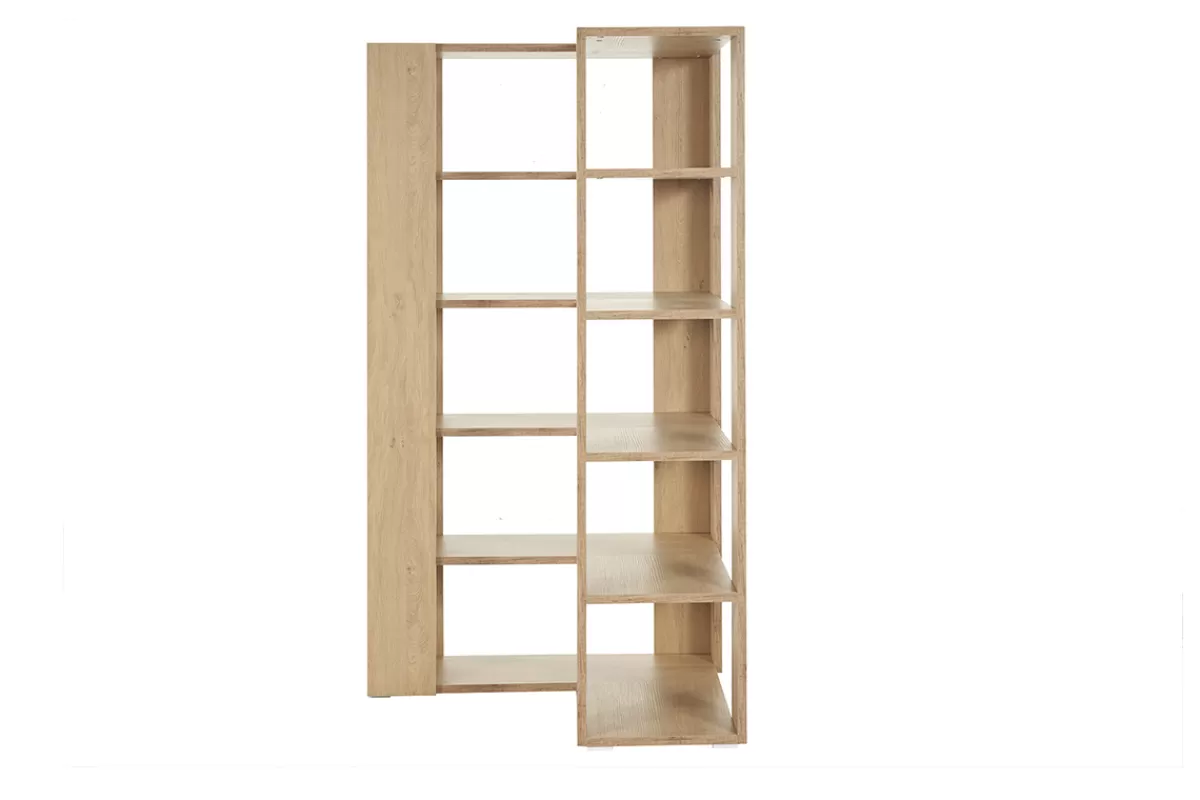 Miliboo Bibliotecas & Estanterías | Bibliotecas & Estanterías-Estantería esquinera con acabado de roble claro 95 cm MUSSO