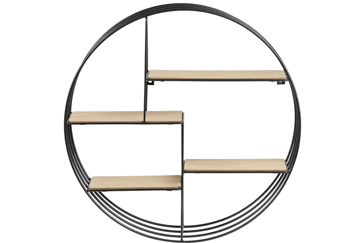 Miliboo Estantería-Estantería mural diseño redonda madera y metal ENSO