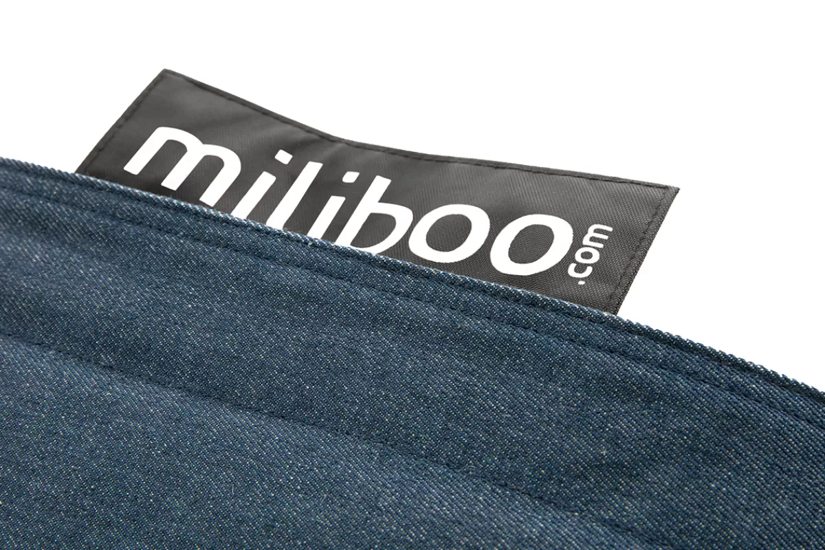 Miliboo Puffs / Reposapiés | Puffs / Reposapiés-Funda de puff gigante en algodón azul jean BIG MILIBAG