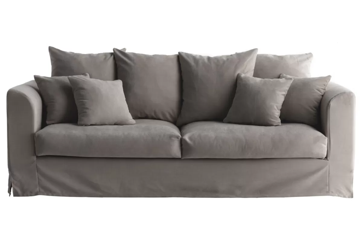 Miliboo Sofá De Diseño-Funda de sofá de tela de color gris oscuro FEVER HOUSSE