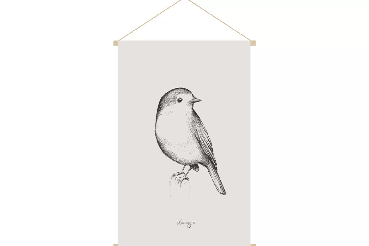 Miliboo Complementos & Decoración Niño-Kakemono con estampado de pájaro 40 x 60 cm MELODY