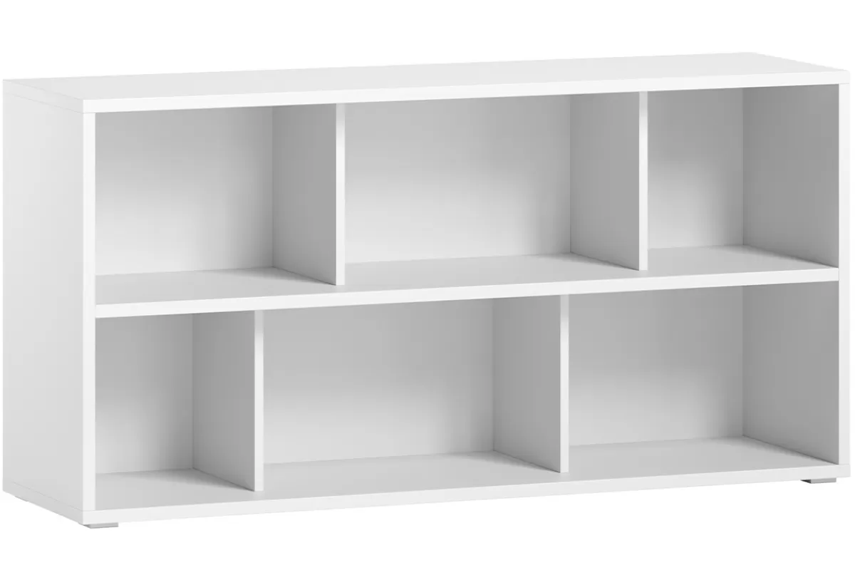 Miliboo Bibliotecas & Estanterías | Bibliotecas & Estanterías-Librería baja de madera blanca 140 cm EPURE