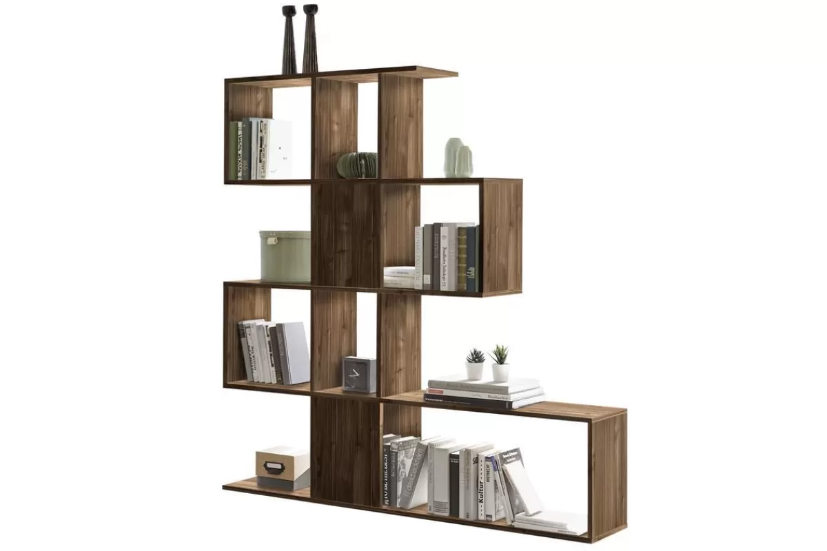 Miliboo Bibliotecas & Estanterías | Bibliotecas & Estanterías-Librería nórdica acabado nogal 147 cm COMO