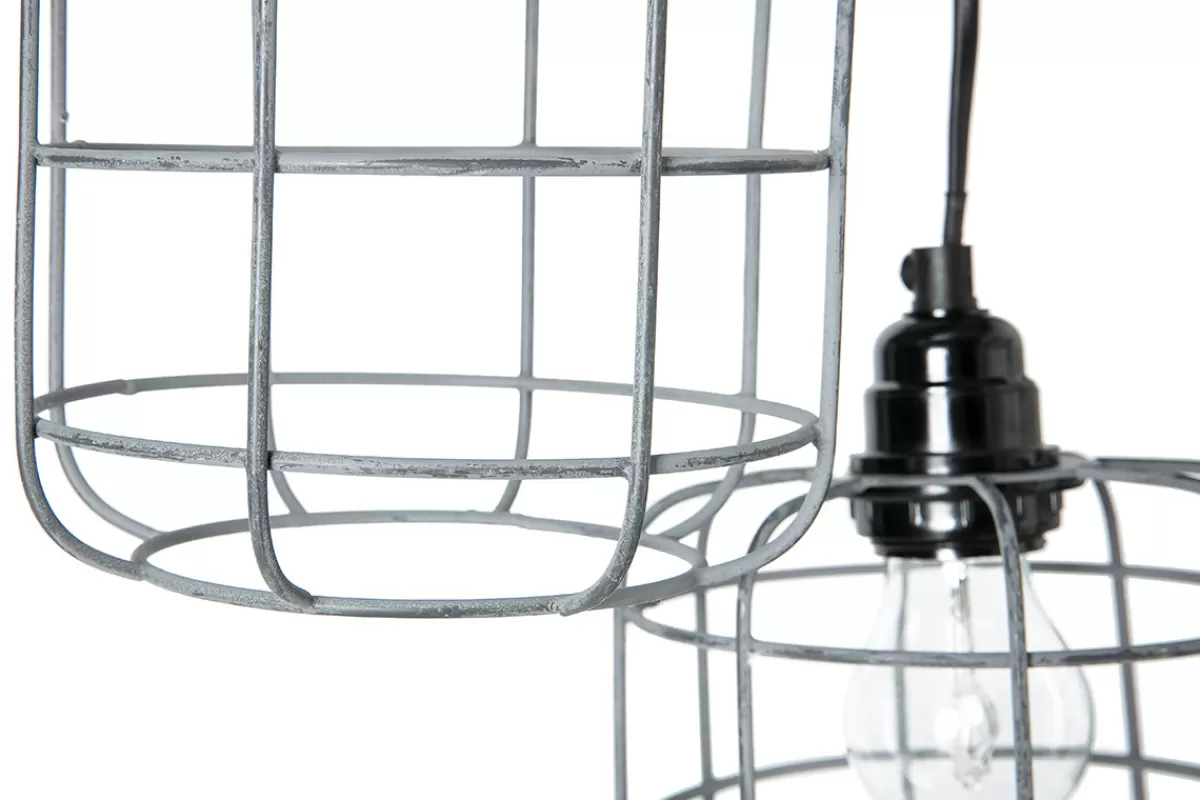Miliboo Lámpara De Techo | Lámpara De Techo-Lámpara de techo industrial de metal gris LOFT con 5 lámparas multinivel