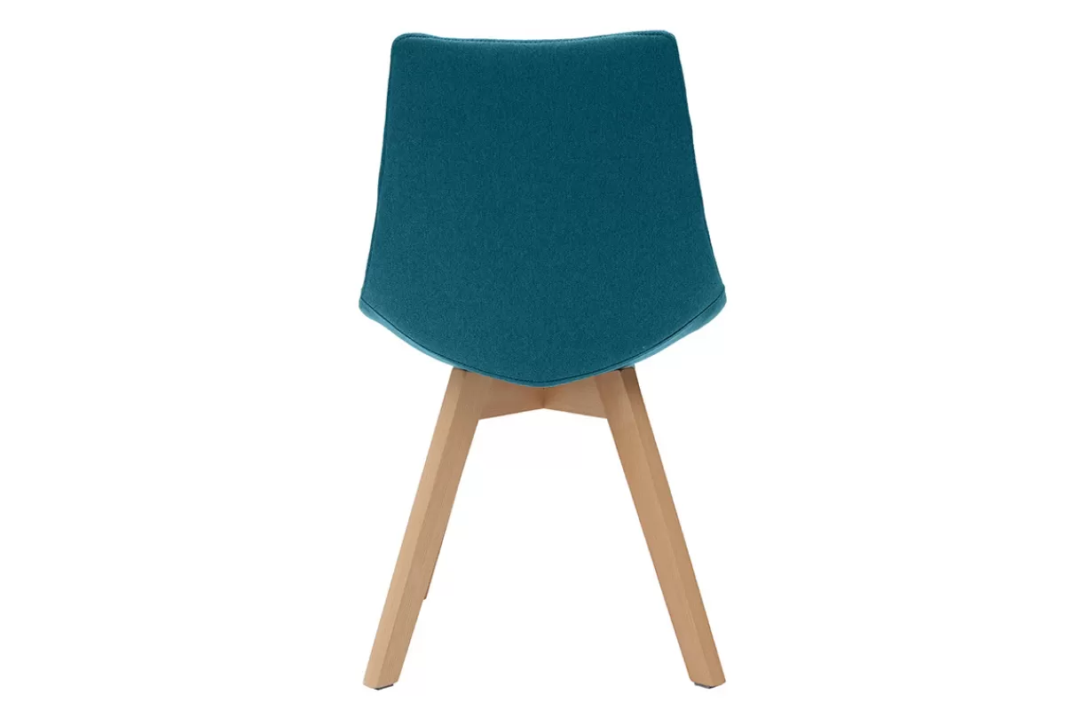 Miliboo Sillas Modernas-Lote de 2 sillas diseño nórdico en tejido azul petróleo MATILDE