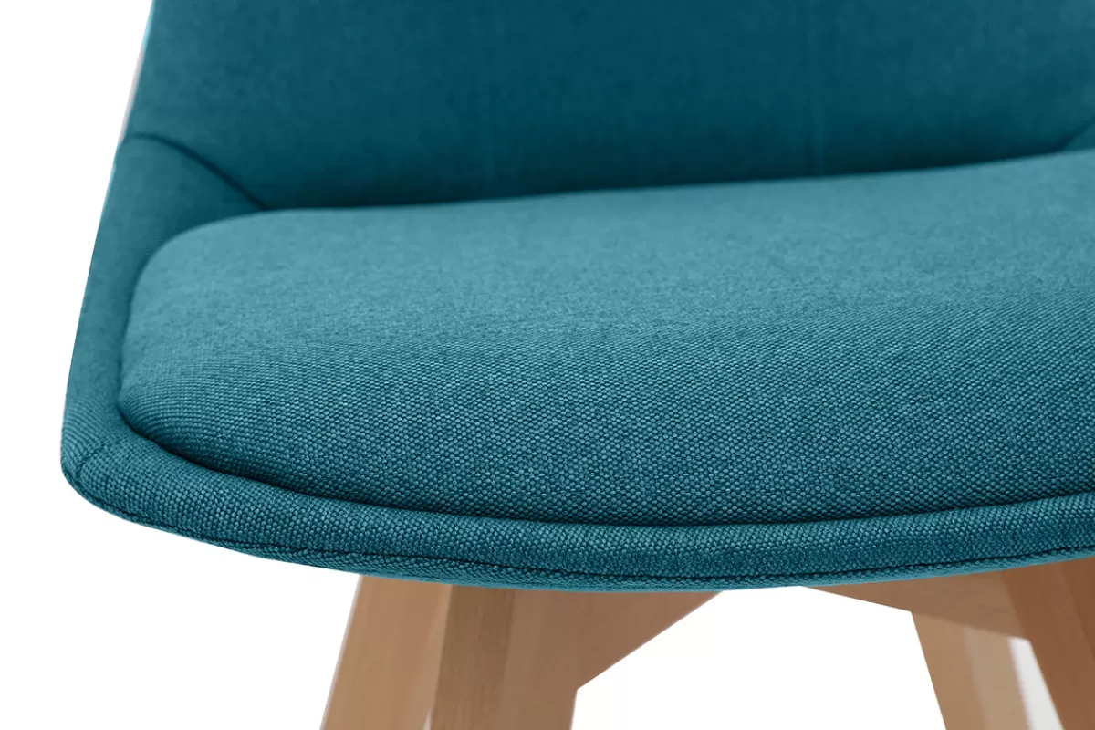 Miliboo Sillas Modernas-Lote de 2 sillas diseño nórdico en tejido azul petróleo MATILDE