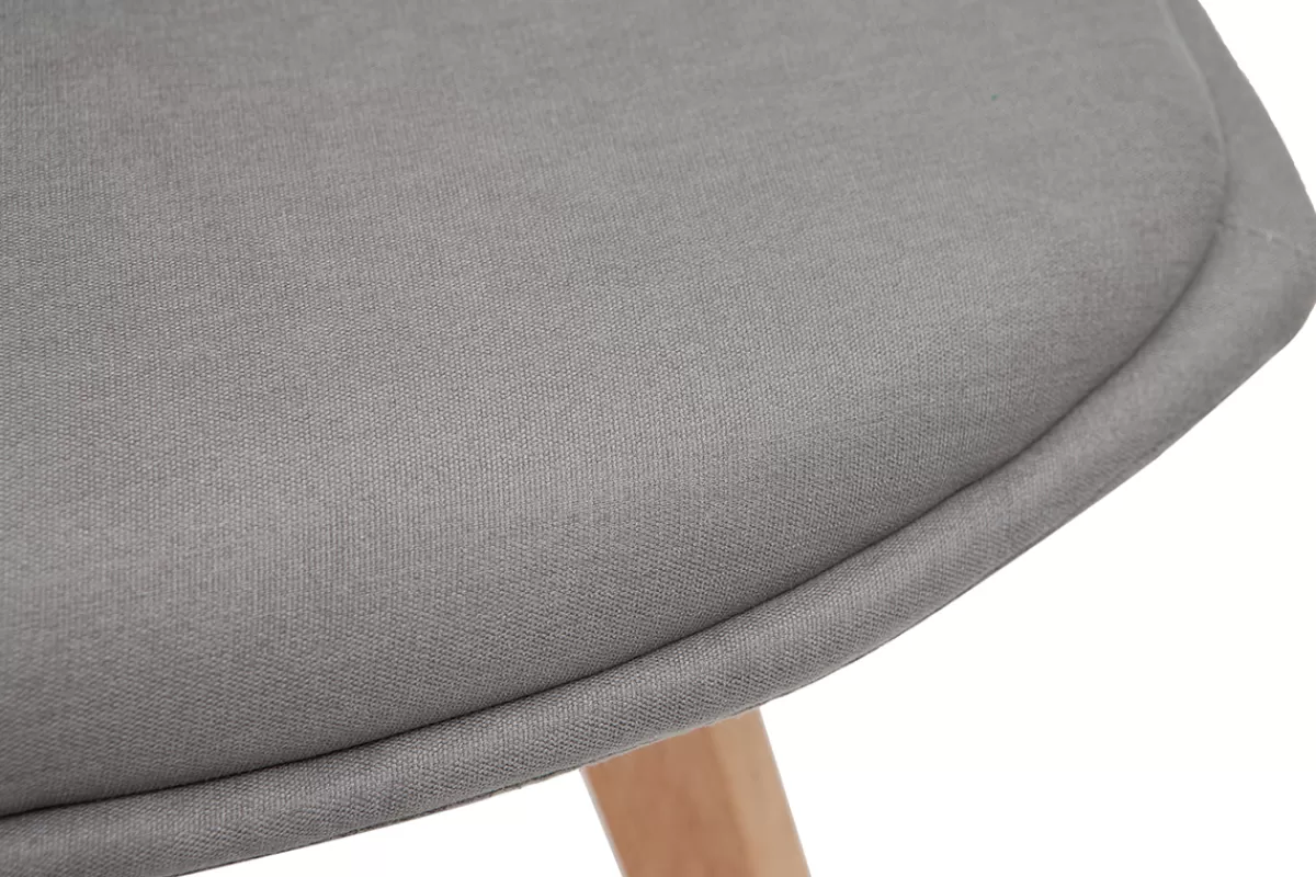 Miliboo Sillas Modernas-Lote de 2 sillas diseño nórdico madera y tejido gris MATILDE