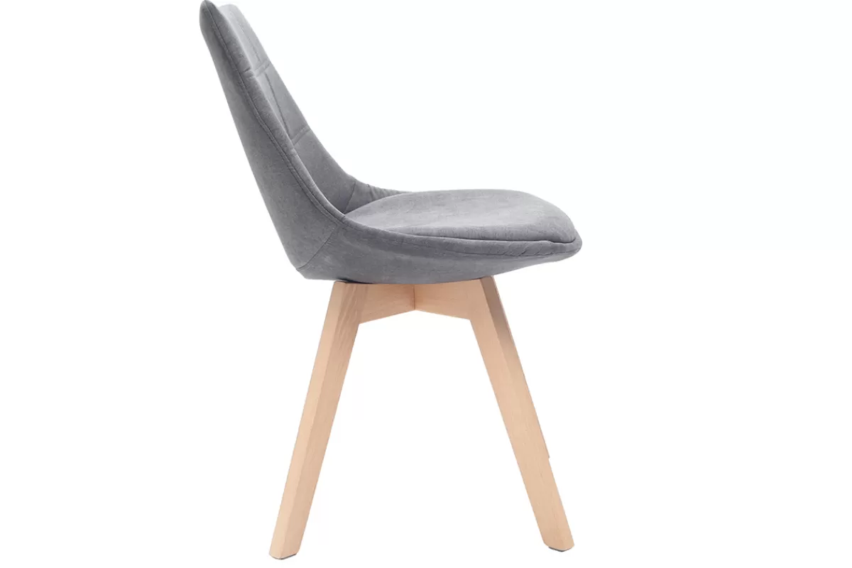Miliboo Sillas Modernas-Lote de 2 sillas diseño nórdico madera y tejido gris oscuro MATILDE