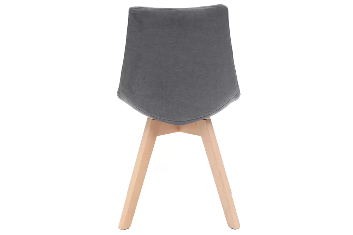 Miliboo Sillas Modernas-Lote de 2 sillas diseño nórdico madera y tejido gris oscuro MATILDE