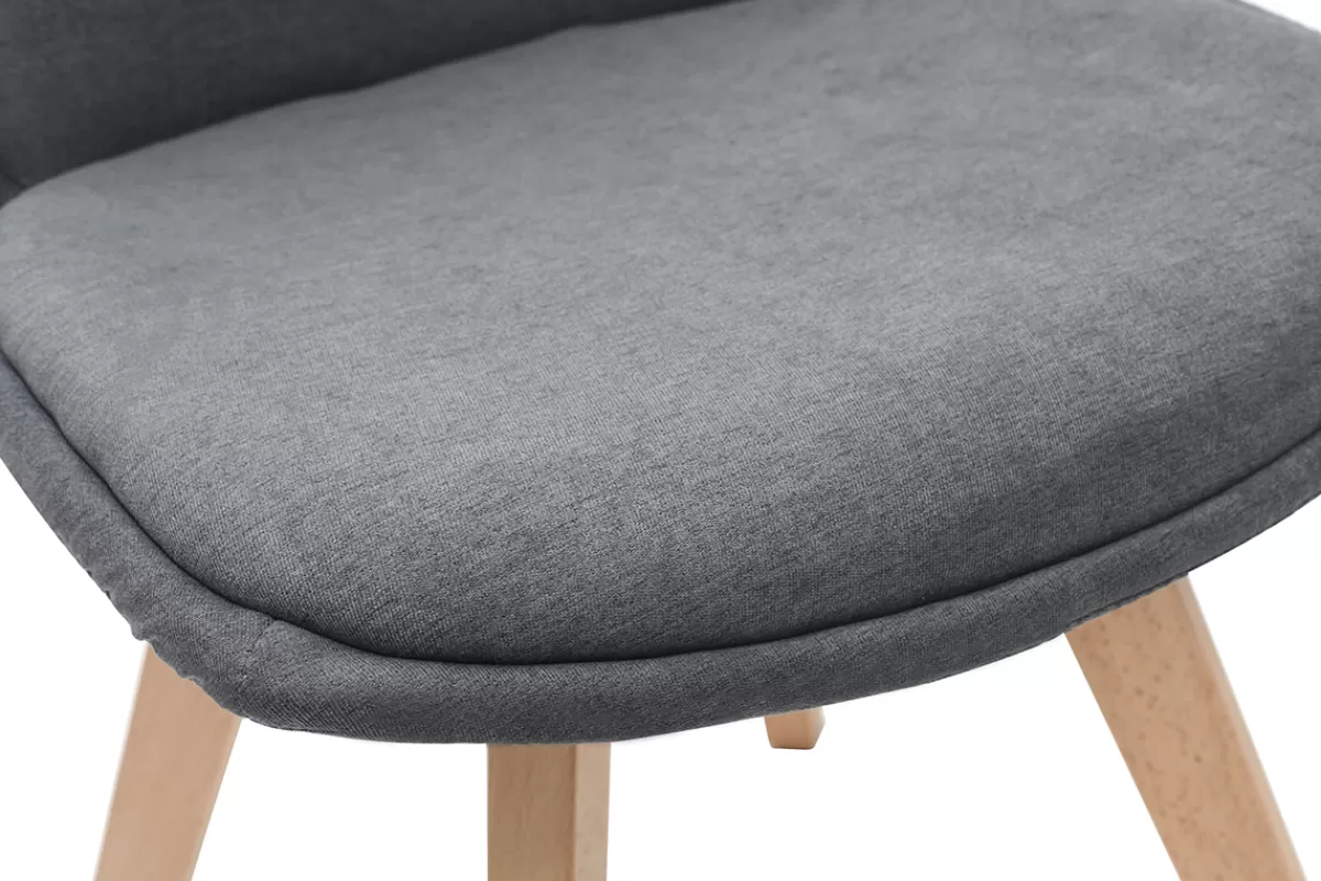 Miliboo Sillas Modernas-Lote de 2 sillas diseño nórdico madera y tejido gris oscuro MATILDE