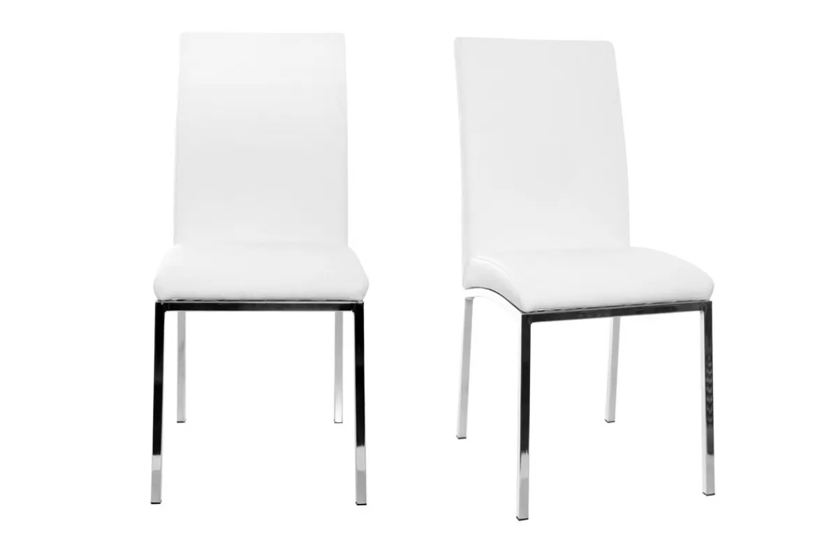 Miliboo Sillas Modernas-Lote de 2 sillas diseño poliuretano blanco SIMEA