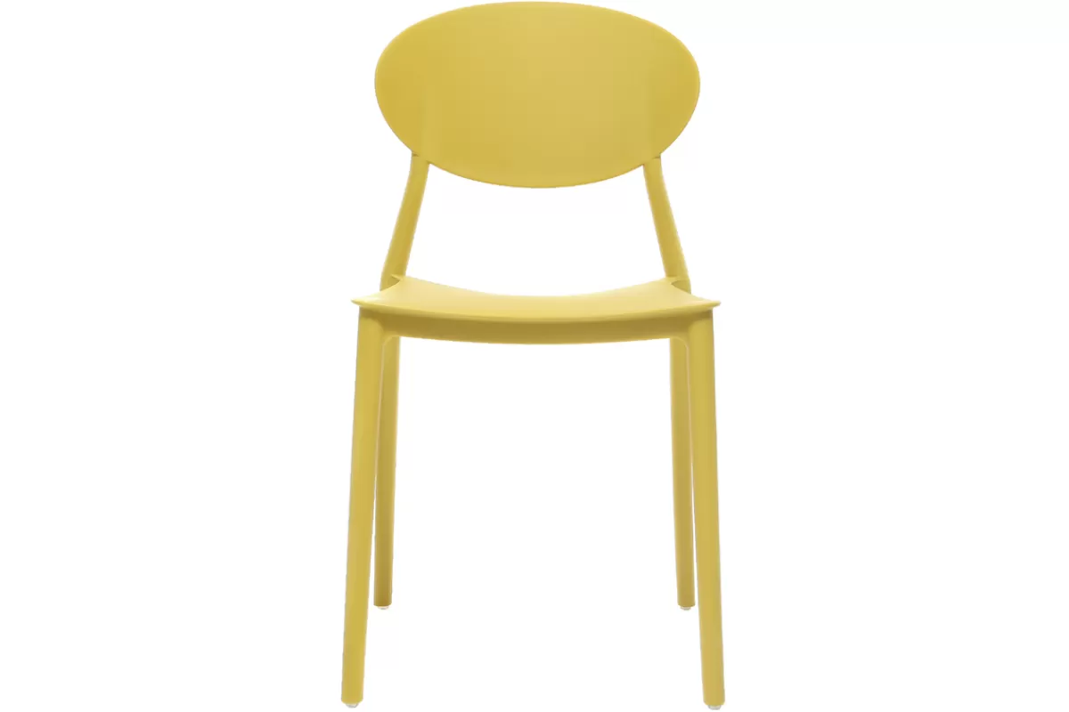 Miliboo Sillas Modernas | Silla De Jardín-Lote de 2 sillas modernas amarillo polipropileno apilables ANNA