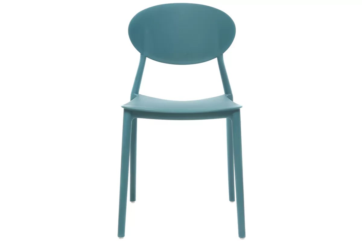 Miliboo Sillas Modernas | Silla De Jardín-Lote de 2 sillas modernas azul petroleo polipropileno ANNA