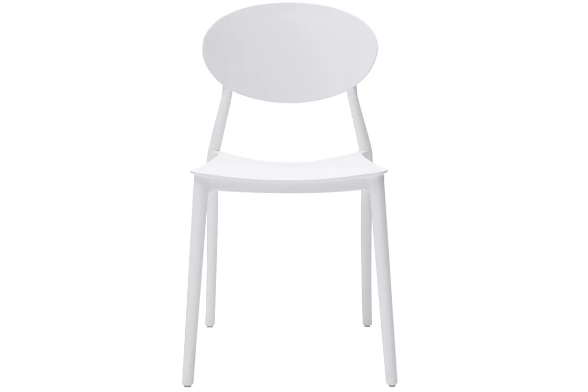 Miliboo Sillas Modernas | Silla De Jardín-Lote de 2 sillas modernas blancas polipropileno ANNA
