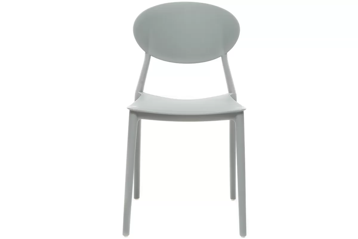 Miliboo Sillas Modernas | Silla De Jardín-Lote de 2 sillas modernas gris polipropileno ANNA