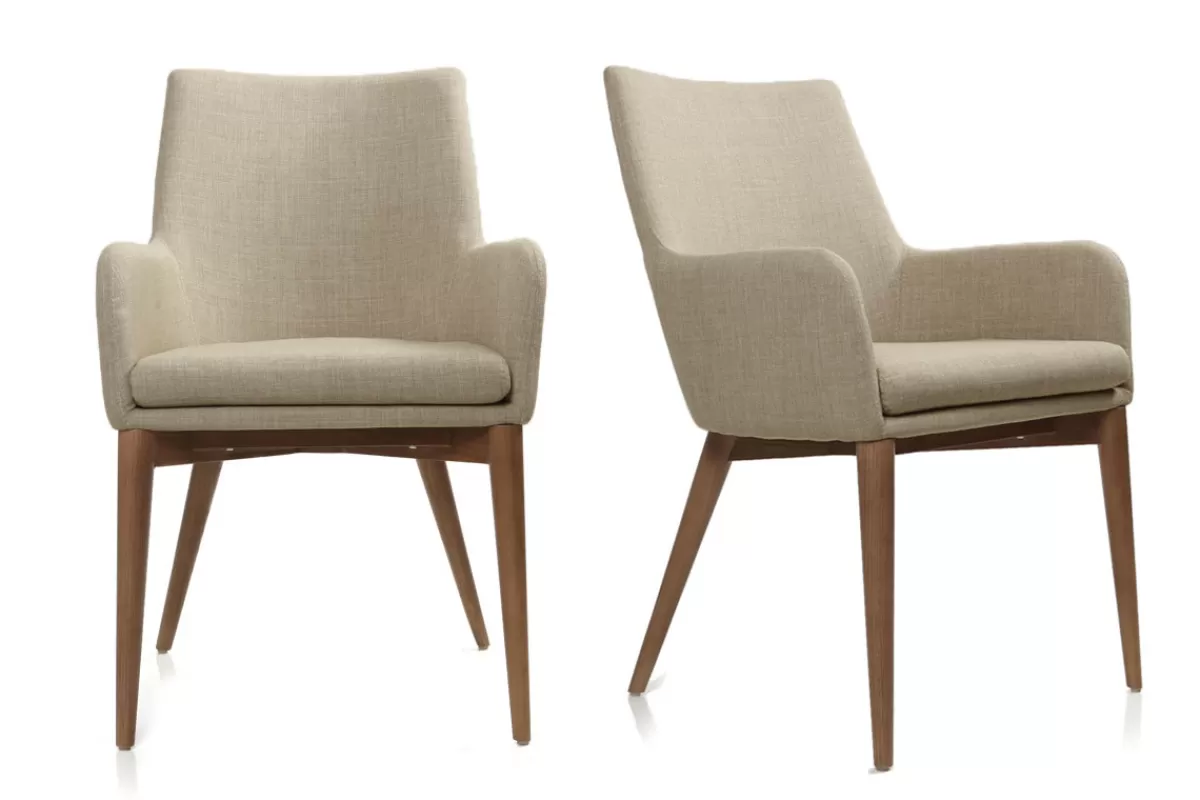 Miliboo Sillones | Sillas Modernas-Lote de 2 sillones de diseño en poliéster beige SHANA