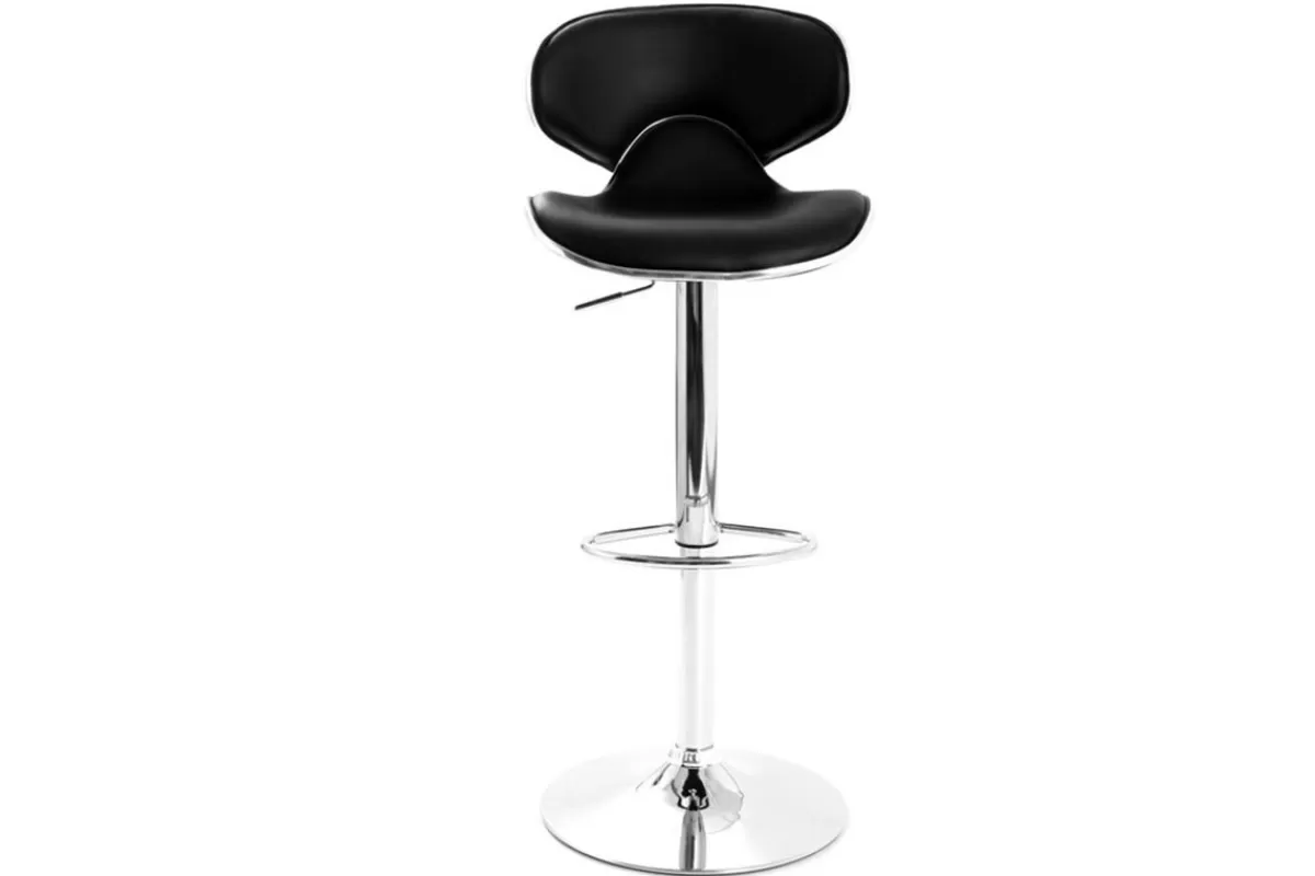 Miliboo Taburetes De Bar-Lote de 2 taburetes de bar de diseño negros PEGASE