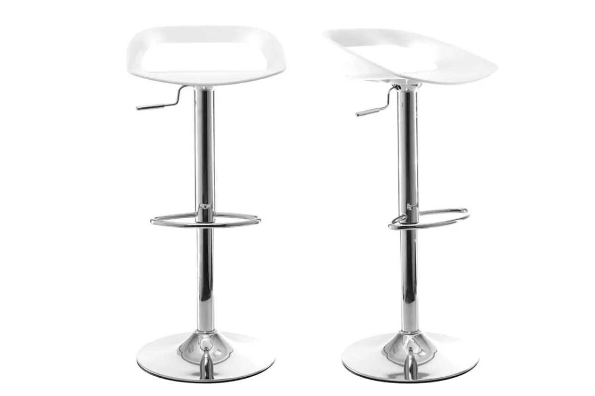 Miliboo Taburetes De Bar-Lote de 2 taburetes de bar diseño blanco PHENIX