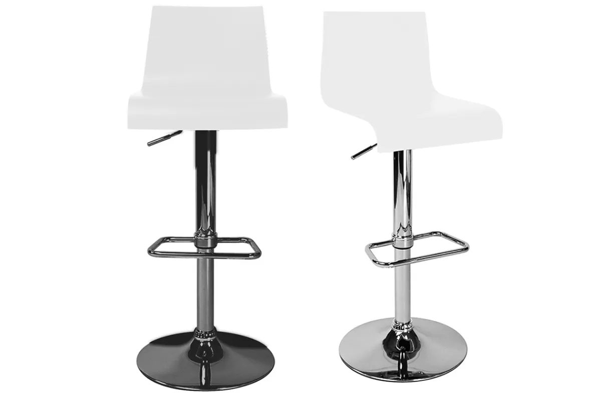 Miliboo Taburetes De Bar-Lote de 2 taburetes de bar NEWSURF de color blanco