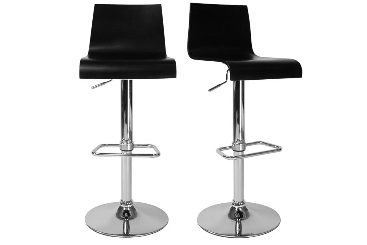 Miliboo Taburetes De Bar-Lote de 2 Taburetes de bar NewSurf de color negro