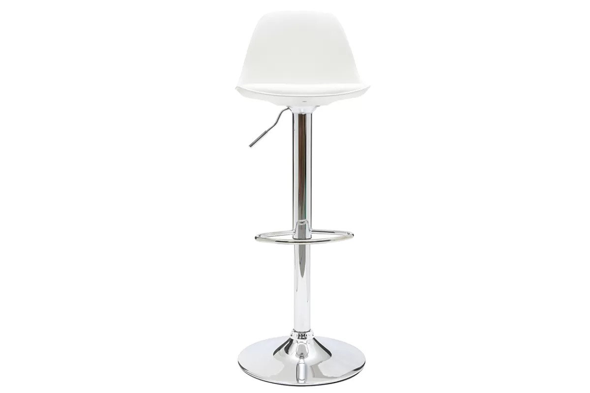 Miliboo Taburetes De Bar-Lote de 2 taburetes de diseño blancos STEEVY